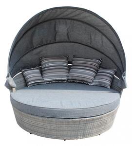 Divano Letto da Esterno Brasile con Cuscini Ø180x80 h cm in Wicker Grigio