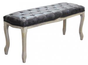 Panca Misty in Ecopelle Vintage Grigio 110x36x47 h cm in Legno Tortora