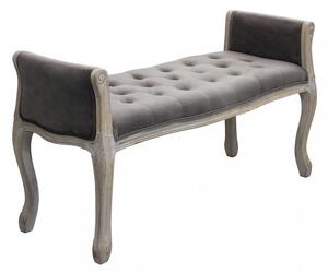 Panca Madelyn in Velluto Taupe 113x48x 45/60 h cm in Legno Tortora