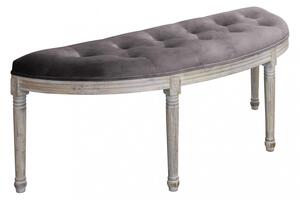 Panca Margi in Velluto Taupe 125x45x48 h cm in Legno Marrone
