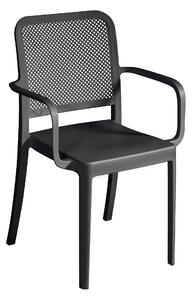 Sedia Impilabile da Giardino 56x52x86 cm in Polipropilene Antracite