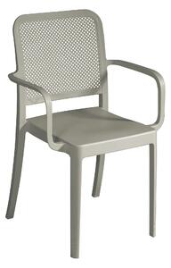 Sedia Impilabile da Giardino 56x52x86 cm in Polipropilene Tortora