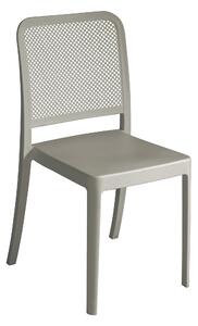 Sedia Impilabile da Giardino 46x53x86 cm in Polipropilene Tortora