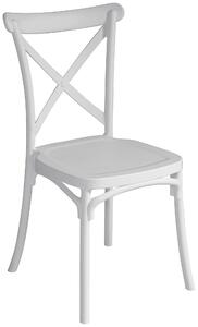Sedia Impilabile da Giardino 47x55x90 cm in Polipropilene Bianca