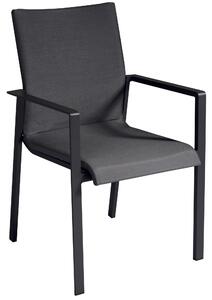 Sedia Impilabile da Giardino 58x63x91 cm in Alluminio Santa Fè Grigio
