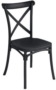Sedia Impilabile da Giardino 47x55x90 cm in Polipropilene Antracite