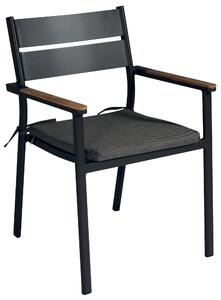 Sedia Impilabile da Giardino 56x55x80 cm in Alluminio Malibù Grigio