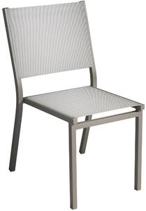 Sedia Impilabile da Giardino 48x57x87 cm in Alluminio Tortora e Textilene Elba Grigio Chiaro