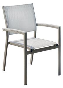 Sedia Impilabile da Giardino 56x60x88 cm in Alluminio e Textilene Volterra Tortora