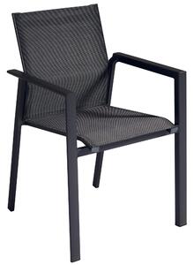 Sedia Impilabile da Giardino 57x62x87 cm in Alluminio Nashville Nera