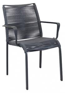 Poltrona Catalina 55x60x87 h cm in Alluminio Antracite