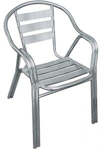 Poltrona Impilabile Double 55x60x79 h cm in Alluminio Grigio