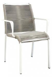 Poltrona Catalina 55x60x87 h cm in Alluminio Bianco
