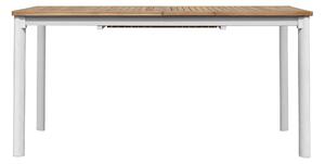 Tavolo da Giardino Allungabile 150-210x90x74 cm in Alluminio Bianco Piano in Teak
