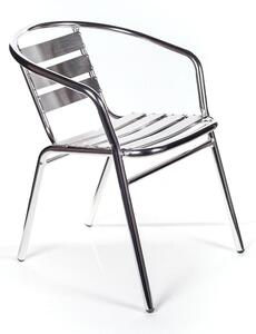 Poltrona Impilabile 56x55x74 h cm in Alluminio Grigio