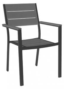 Poltrona Cervia Impilabile 58x58x89 h cm in Alluminio Antracite