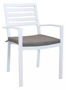 Poltrona Formentera con Cuscino 46x62x84 h cm in Alluminio Bianco