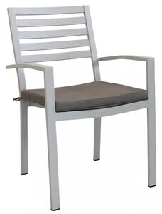 Poltrona Formentera con Cuscino 46x62x84 h cm in Alluminio Tortora