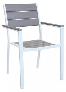 Poltrona Cervia Impilabile 58x58x89 h cm in Alluminio Bianco