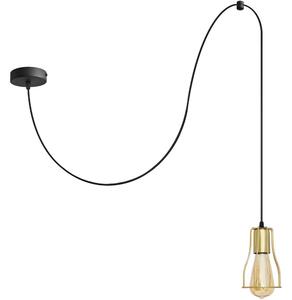 Lampadario a sospensione con filo TUBE LONG 1xE27/15W/230V nero/oro