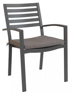Poltrona Formentera con Cuscino 46x62x84 h cm in Alluminio Taupe
