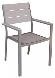 Poltrona Cervia Impilabile 58x58x89 h cm in Alluminio Taupe