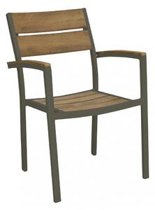 Poltrona Cayman 56x58x85 h cm in Alluminio Taupe
