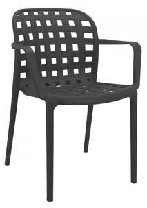 Sedia da Giardino Sharon 58x57,5x82,5 h cm in Polipropilene Grigio scuro