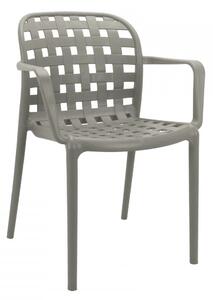 Sedia da Giardino Sharon 58x57,5x82,5 h cm in Polipropilene Tortora