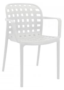 Sedia da Giardino Sharon 58x57,5x82,5 h cm in Polipropilene Bianca