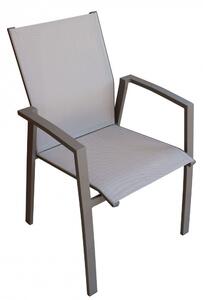 Poltrona Maili Impilabile 57x61x89 h cm in Alluminio Taupe