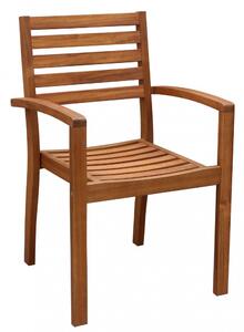Poltrona Minerva Impilabile 57x58x88 h cm in Legno di Acacia Marrone chiaro