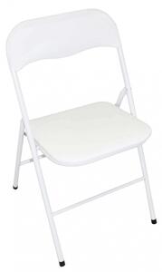 Sedia da Giardino Pieghevole Slim 44x45x79 h cm in Acciaio Bianca Lucida