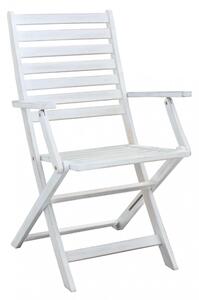 Sedia da Giardino Serena con Braccioli 55x57x91 h cm in Legno Bianco