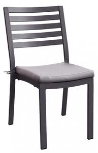 Sedia da Giardino Formentera con Cuscino 46x62x84 h cm in Alluminio Antracite