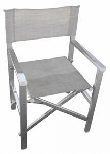 Sedia Regista da Giardino Siena 55x46x45/88 h cm in Textilene Grigio