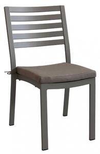 Sedia da Giardino Formentera con Cuscino 46x62x84 h cm in Alluminio Taupe