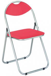 Sedia da Giardino Pieghevole Slim 44x45x79 h cm in Acciaio Round Rossa Opaca