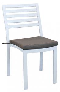 Sedia da Giardino Formentera con Cuscino 46x62x84 h cm in Alluminio Bianco