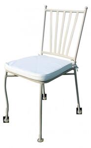 Sedia da Giardino Giunone con Cuscino 41x42x90 h cm in Acciaio Tortora