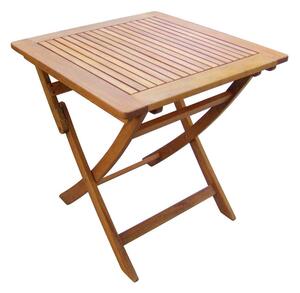 Tavolino Pieghevole 70x70x74 h cm in Legno di Acacia Marrone