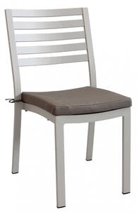 Sedia da Giardino Formentera con Cuscino 46x62x84 h cm in Alluminio Tortora