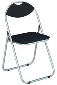 Sedia da Giardino Pieghevole Slim 44x45x79 h cm in Acciaio Round Nera Opaca