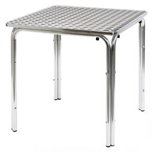Tavolo Impilabile 70x70x70 h cm in Alluminio Silver