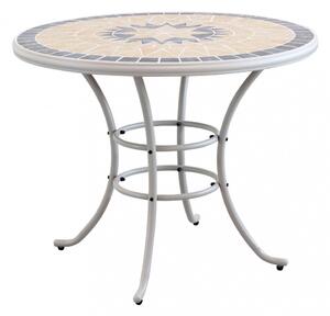 Tavolo Rotondo Perse Ø90x74 h cm in Acciaio Tortora