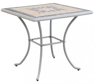 Tavolo Quadrato Perse 80x80x74 h cm in Acciaio Tortora