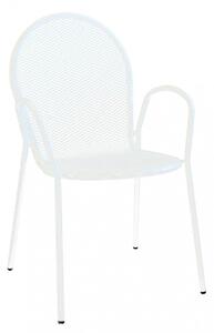 Sedia da Giardino Sheffield Impilabile 54x61x90 h cm in Acciaio Bianco