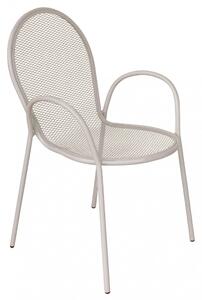 Sedia da Giardino Sheffield Impilabile 54x61x90 h cm in Acciaio Tortora