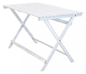 Tavolo Pieghevole 120x70x74 h cm in Legno di Acacia Bianco