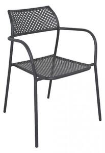 Sedia da Giardino Windsor Impilabile 56x56x78 h cm in Acciaio Antracite